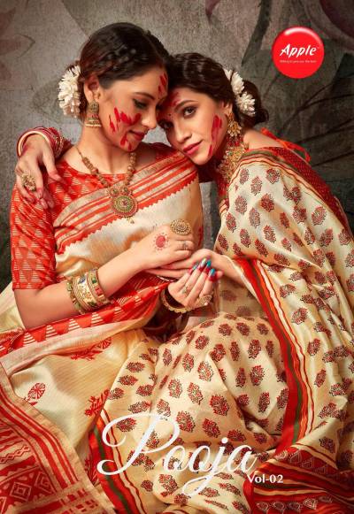 Pooja Vol 2 By Apple Durga Pooja Special Patola Silk Saree Collection